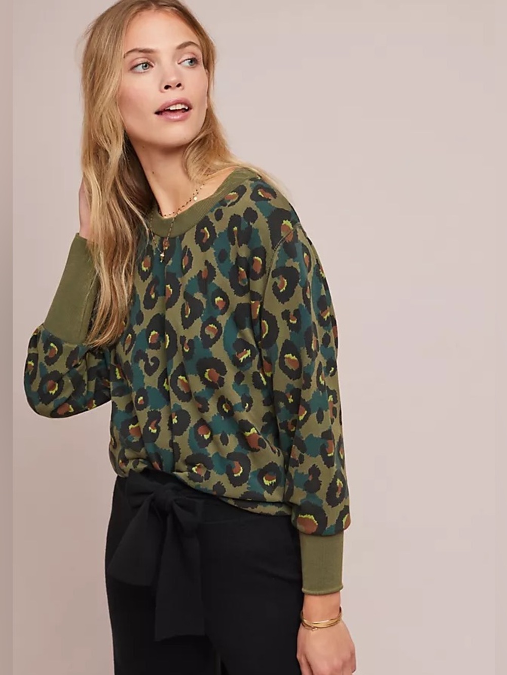 Anthropologie Wild Leopard-Print Sweatshirt